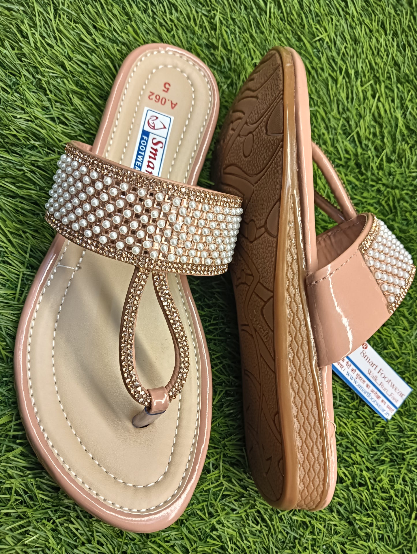 A.062 Party Wear Women Fancy Flat Sandal (Warranty For sole, Heel , Tapi And Pasting up to 90 days ) From Date of Purchaase.