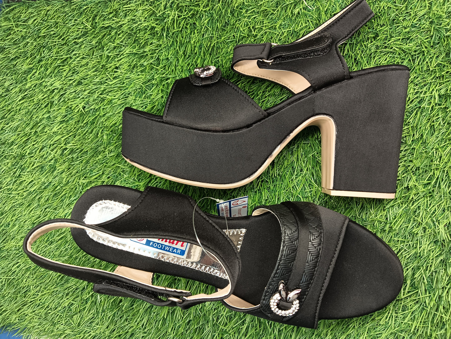 8001 Girls & Women Prty Wear High Hill Sandal (Warranty For sole, Heel , Tapi And Pasting up to 90 days ) From Date of Purchaase.
