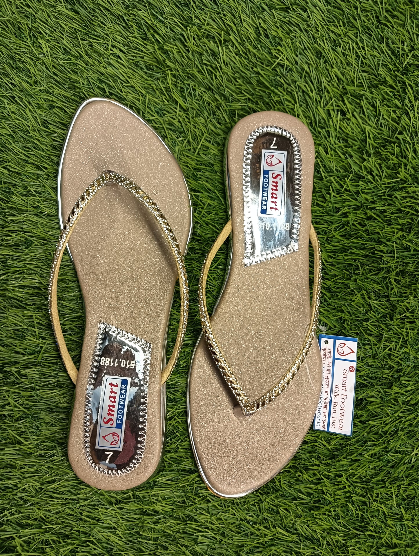 510.1188 Flat Sandal & Causal Party Wear (Warranty For sole, Heel , Tapi And Pasting up to 90 days ) From Date of Purchaase.