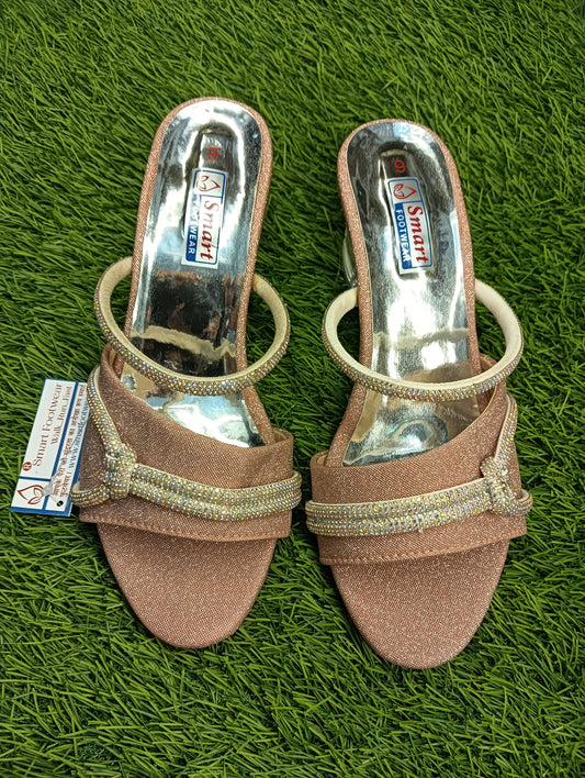 Glass-2 Women Party wear Glass Hill Sandal, (Warranty For sole, Heel , Tapi And Pasting up to 90 days ) From Date of Purchaase.