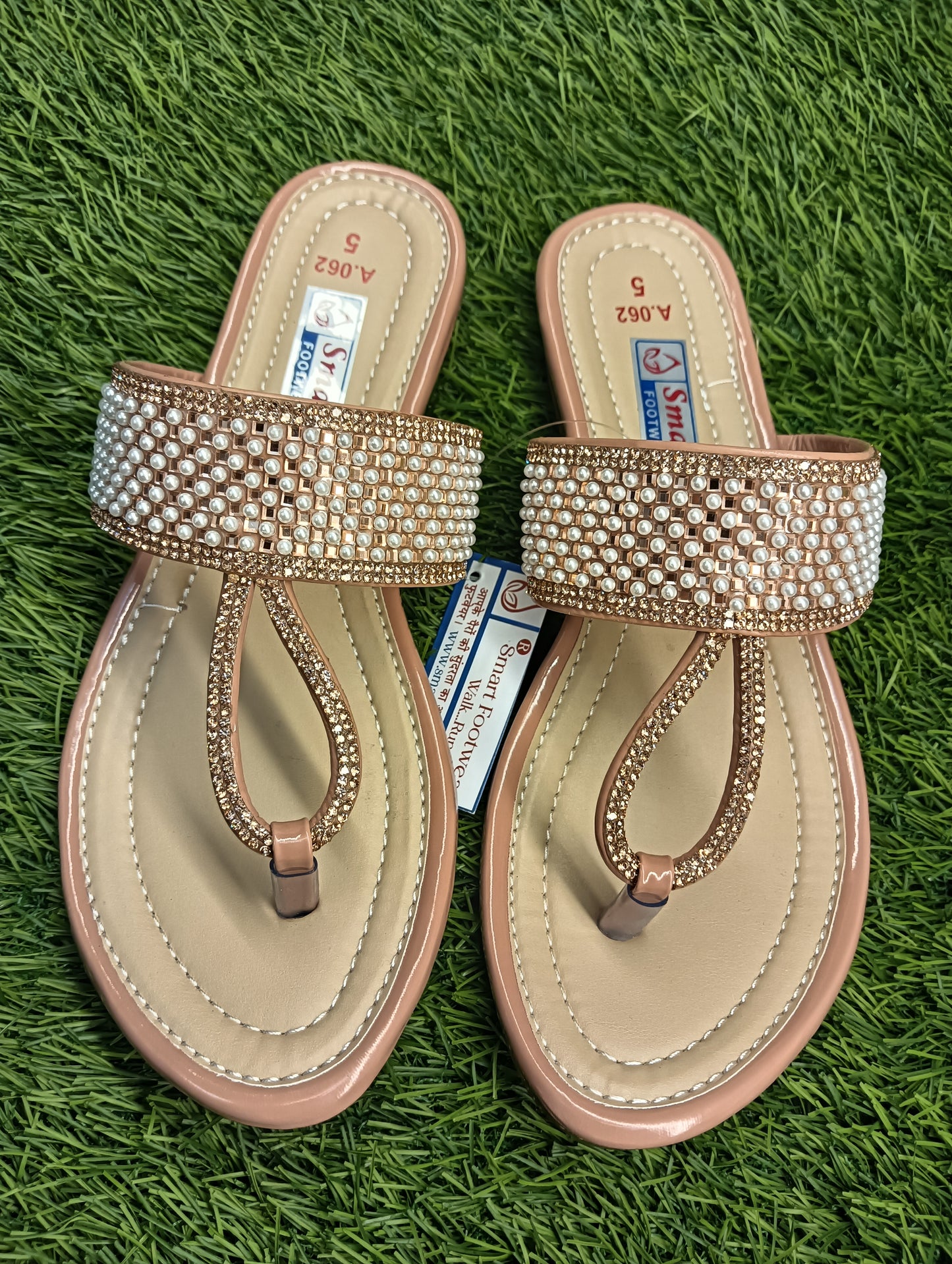 A.062  Party Wear Women Fancy Flat Sandal (Warranty For sole, Heel , Tapi And Pasting up to 90 days ) From Date of Purchaase.