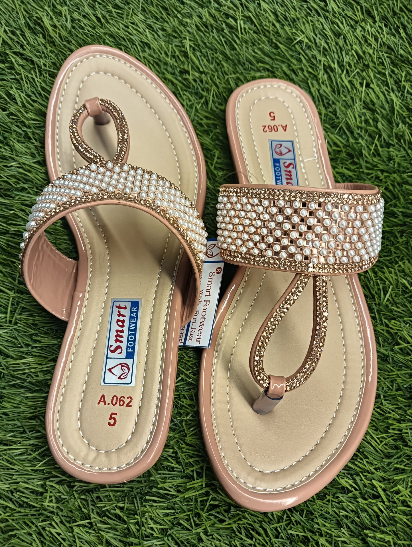 A.062  Party Wear Women Fancy Flat Sandal (Warranty For sole, Heel , Tapi And Pasting up to 90 days ) From Date of Purchaase.