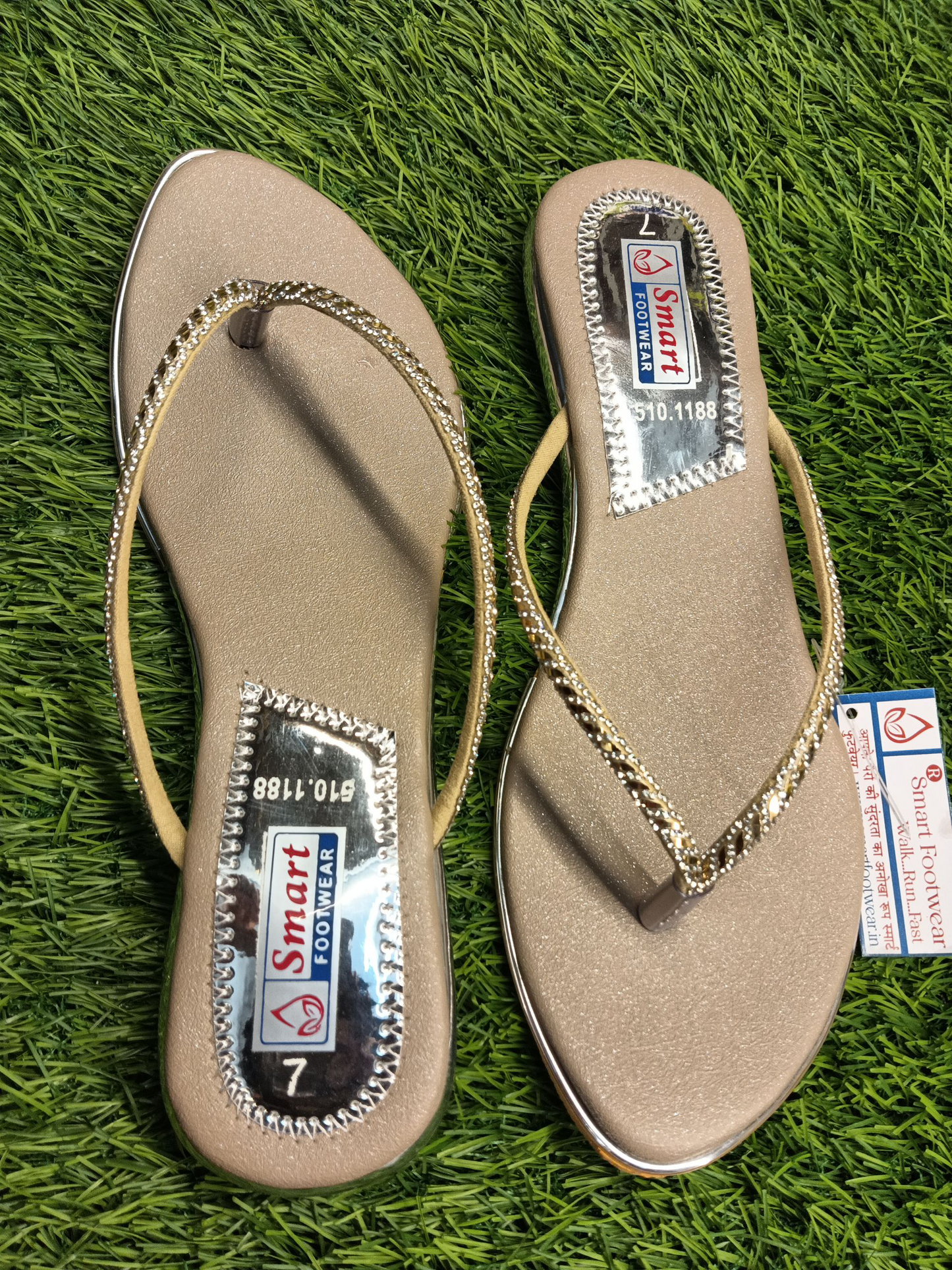 510.1188 Flat Sandal & Causal Party Wear (Warranty For sole, Heel , Tapi And Pasting up to 90 days ) From Date of Purchaase.
