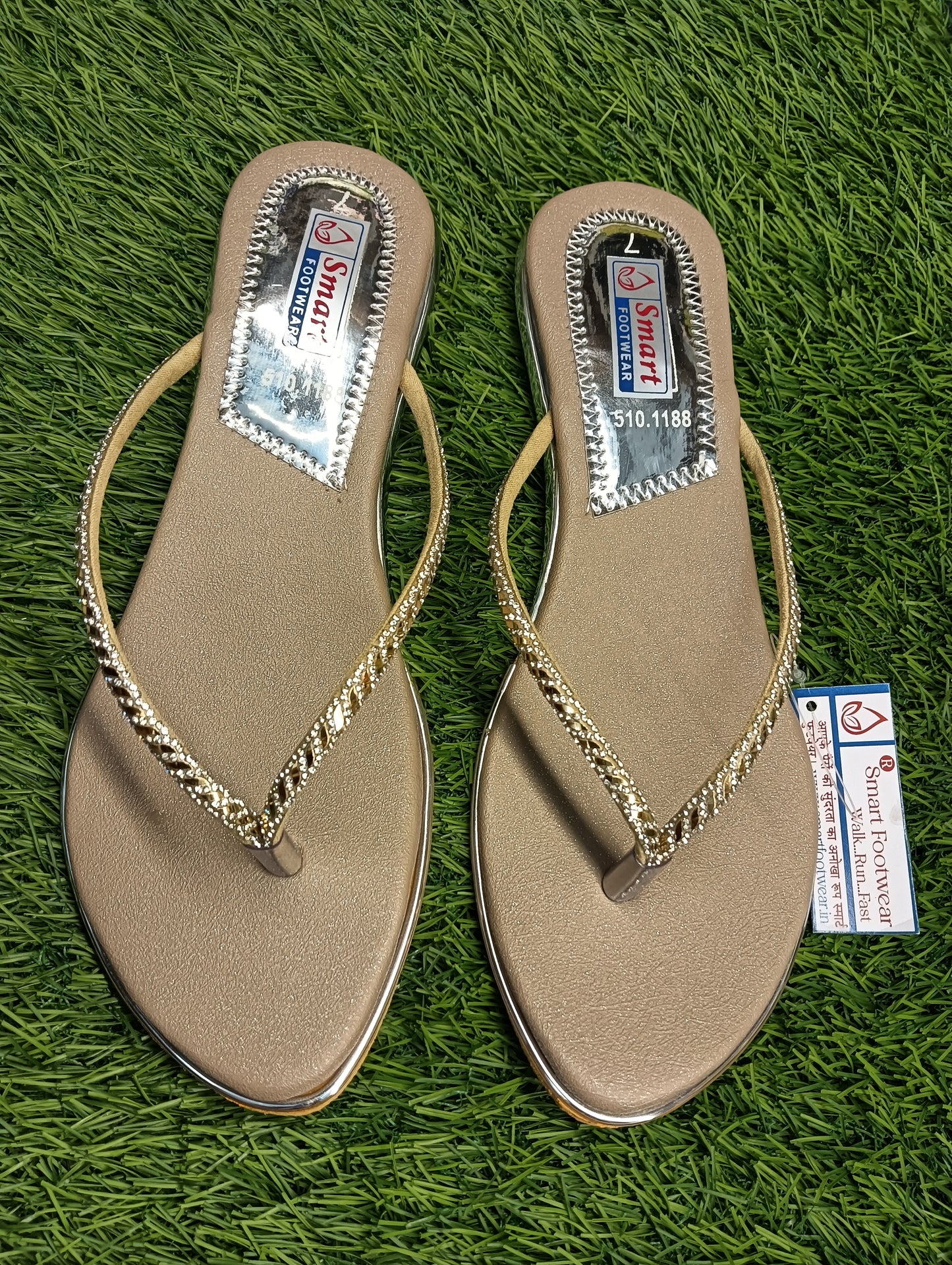 510.1188 Flat Sandal & Causal Party Wear (Warranty For sole, Heel , Tapi And Pasting up to 90 days ) From Date of Purchaase.