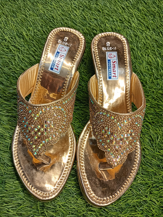 K.2018 Dhulan Sandal Normal hill & party Wear Sandal (Warranty For sole, Heel , Tapi And Pasting up to 90 days ) From Date of Purchaase.