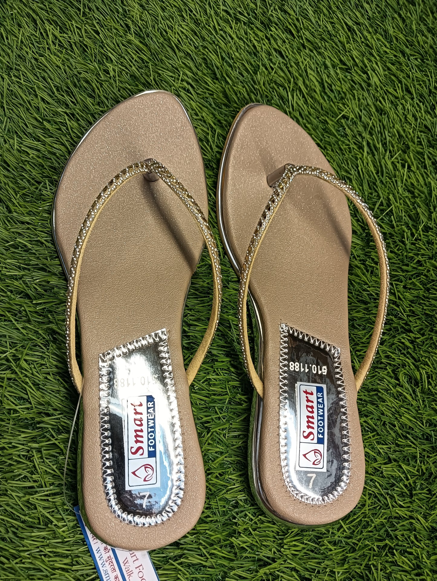 510.1188 Flat Sandal & Causal Party Wear (Warranty For sole, Heel , Tapi And Pasting up to 90 days ) From Date of Purchaase.